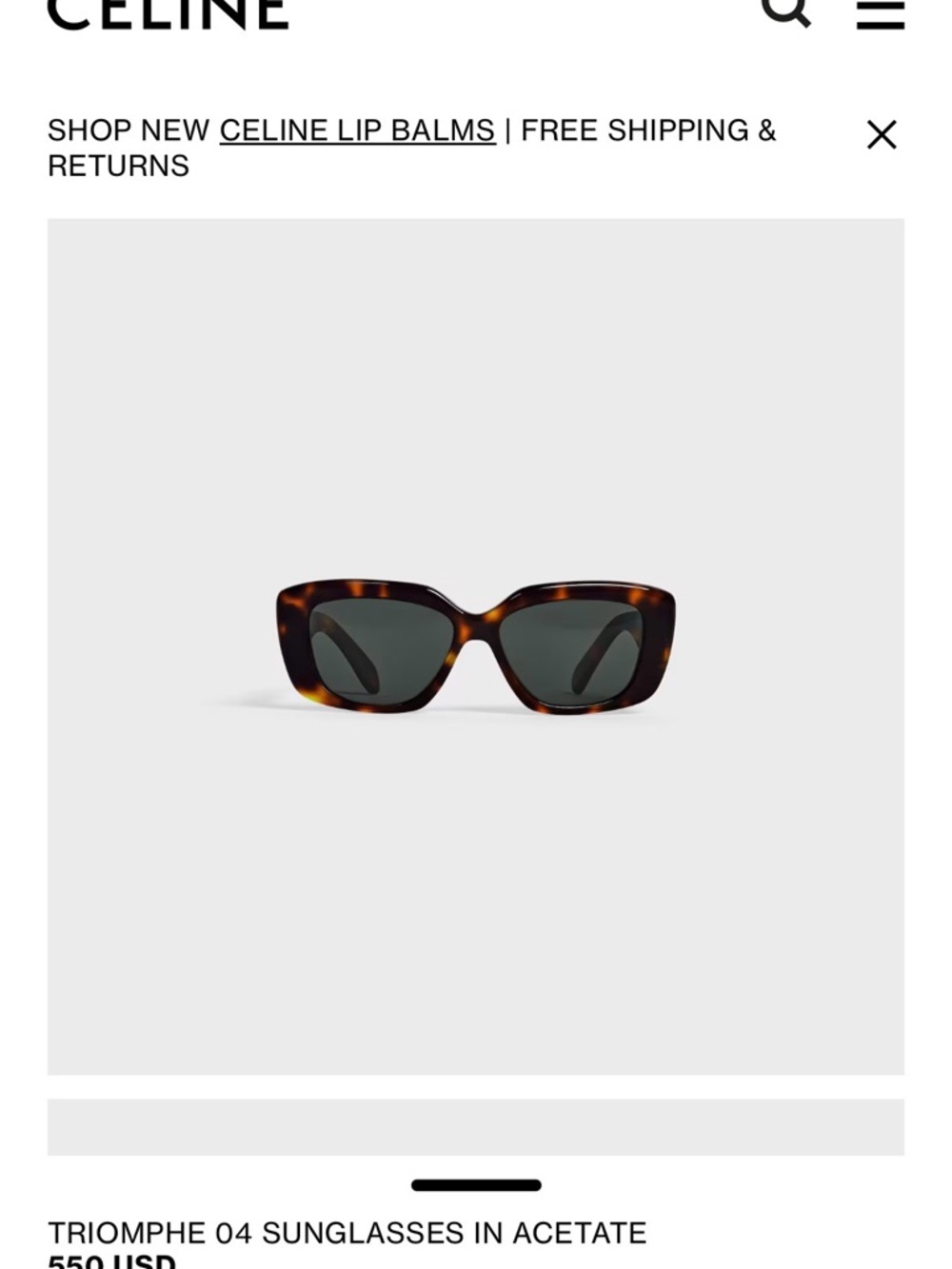 Celine Triomphe 04 sunglasses - Authentic